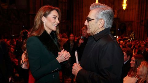 La princesa de Gales, con el actor Eugene Levy