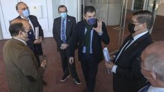 El conselleiro Rom�n Rodr�guez y los rectores de las tres universidades