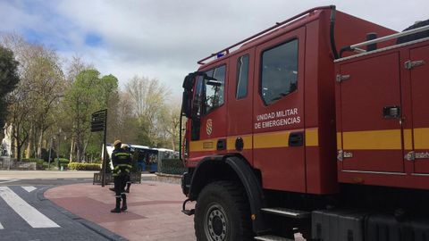 Una compañía de la Unidad Militar de Emergencias (UME), en Oviedo