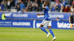 Gol Ibra Real Oviedo Granada Carlos Tartiere.Ibra celebra su gol frente al Granada