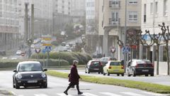 Paso de peatones en la avenida de la Trinchera de Ferrol