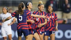 Jugadoras de la selecci�n femenina de f�tbol de Estados Unidos, durante un encuentro.