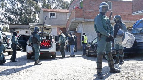 Operacin antidroga de la Guardia Civil en el poblado del Vao