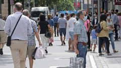 Una calle de Pontevedra, municipio que subir� este s�bado a nivel medio de restricciones