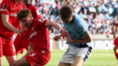 El jugador del Celta Williot Swedberg, durante el partido ante el Friburgo.