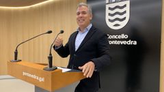 Rafa Domnguez, portavoz del PP en Pontevedra, este mircoles en la sala de prensa del Concello 