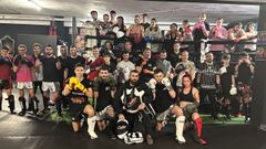 Rub�n, Jose, Luis, V�ctor y Nuria, en primera l�nea del �ltimo entrenamiento