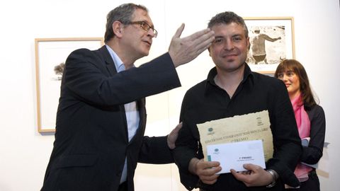 Luna de la Ossa, con el alcalde, Evencio Ferrero, en el 2014