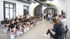 La selecci�n espa�ola de nataci�n art�stica es recibida en el Concello de Pontevedra