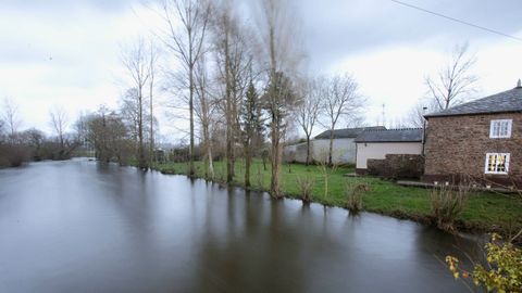 El r&iacute;o Mi&ntilde;o, a su paso por Outeiro de Rei, este martes.