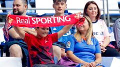 Derbi asturiano entre el Real Oviedo y el Real Sporting de Gijon en el estadio Carlos Tartiere