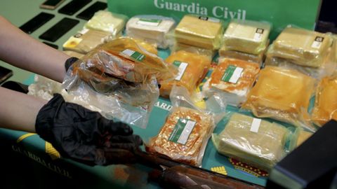 Imagen de archivo de 9,5 kilos de heroína intervenidos en una operación llevada a cabo en Carballo.