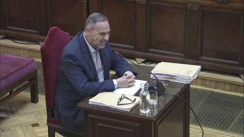 Captura de la se�al de Tribunal Supremo en la que aparece el exministro Jos� Luis �balos, durante su �ltimo alegato en el juicio del caso Mascarillas.