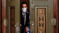 El presidente del Parlament, Roger Torrent, a su llegada a la declaraci�n institucional que ha realizado sobre el espionaje al que fue sometido