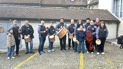 Integrantes de Galiza Celta Del�mont, con amplia presencia de la Costa da Morte, en la�Bruntrutaine de Porrentruy, recientemente