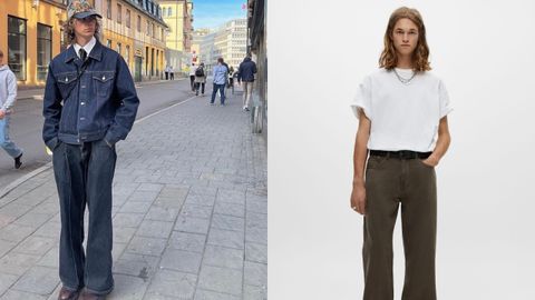 Dos tendencias más: vestir de vaquero de la cabeza a los pies y llevar los pantalones anchos, como estos de Pull and Bear