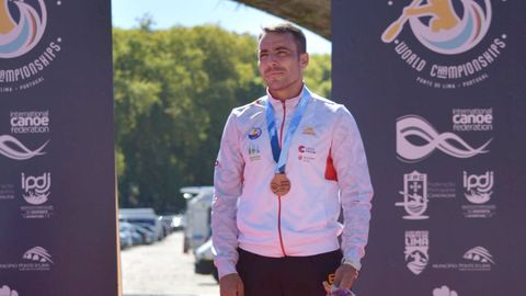 Tono Campos, nun dos seus moitos podios internacionais.