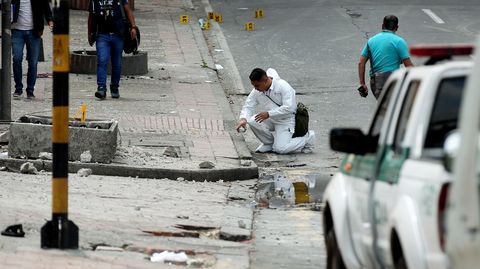 Lugar de la explosin en el centro de Bogot