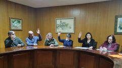 El grupo de gobierno de Trives y la secretaria municipal en el �ltimo pleno ordinario celebrado, el pasado 27 de marzo del 2025.