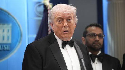 Donald Trump en una rueda de prensa desde la Casa Blanca en las horas posteriores al ataque.