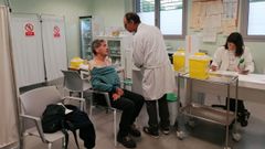 Vacunaci�n en un centro de salud de Huesca