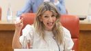 La vicepresidenta del Gobierno y ministra de Trabajo, Yolanda D�az, compareciendo en el Congreso