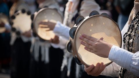 Las pandereteiras, una de las piezas clave de la banda de la EGO
