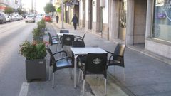 Una terraza en la r�a da Pravia en el mes de noviembre