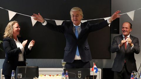 Geert Wilders tras conocerse los resultados electorales en La Haya.