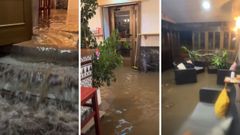 Interior de Casa Alicia, en Castrillón, después del aguacero