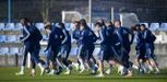 Los jugadores del Real Oviedo en El Requexn