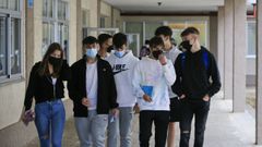 Imagen de archivo de alumnos de un instituto de Lugo volviendo a clase en septiembre del 2021