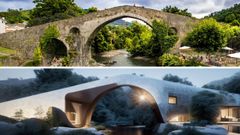 Dise�o del �puente romano� de Cangas de On�s convertido en un resort de lujo
