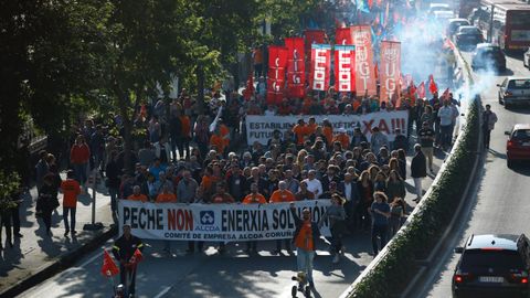 Manifestaci�n contra el cierre de Alcoa en A Coru�a