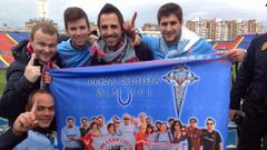 Jorge Antequera, a la izquierda de pie, es uno los celtistas -valenciano- que estar�n en Mestalla. En la imagen, en el Ciutat de Valencia.