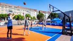 Imagen de uno de los partidos del 3x3 Urban Deputaci&oacute;n de Pontevedra celebrado el pasado fin de semana en Vilagarc&iacute;a de Arousa.
