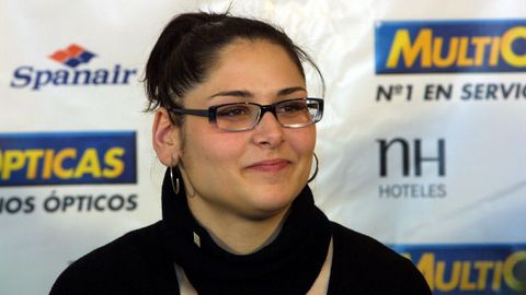 Rosa, representante de Espa�a en Eurovisi�n, en el hotel Atl�ntico de A Coru�a en el 2002.