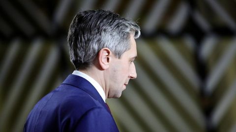 El primer ministro irlands, Simon Harris, el 16 de octubre en Bruselas.