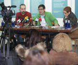 De izquierda a derecha Walter Torr�n, Marcos Bourio y Elena Mosquera. C.C.
