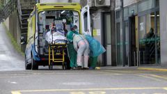 Un paciente ingresa por coronavirus en las urgencias del Hospital Montecelo de Pontevedra.
