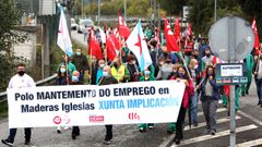 Manifestaci�n de trabajadores de Maderas Iglesias en O Porri�o