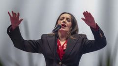 Luz Casal durante una actuaci�n en el Festival de la Luz, en Boimorto.