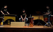 Los pontevedreses de Omar Percussion en Cee.
