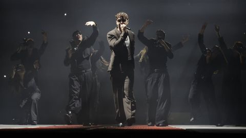 Quevedo, actuando sin m�sicos en el Coliseum de A Coru�a el pasado mes de septiembre.