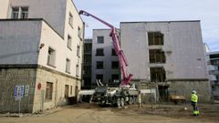 Obras en un edificio de Lugo