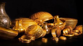 Algunas de las piezas de oro que forman el Tesoro de Villena