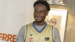 Caleba Agada, el d�a de su presentaci�n como nuevo jugador del Obradoiro