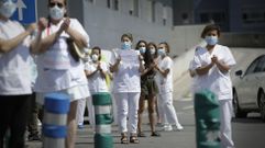Fotograf�a de archivo de una protesta de enfermeras frente a un hospital gallego