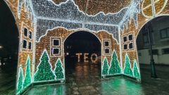 Alumbrado navide�o en Cacheiras, uno de los n�cleos urbanos de Teo