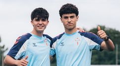 Los canteranos del Celta Anxo Rodr�guez y Andr�s Anta��n, en su vuelta� alos entrenamientos.